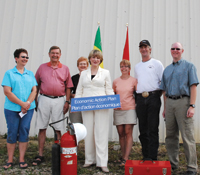 Minister Yelich and residents of Young celebrate RInC upgrades to Young Arena.