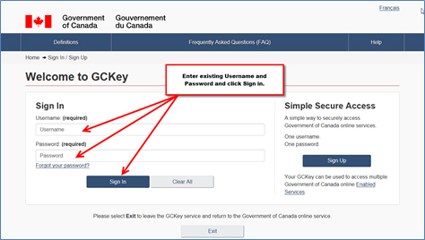 Figure 4: GCKey Sign-In Page 1