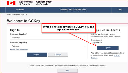 Figure 4: GCKey Sign-In Page 2