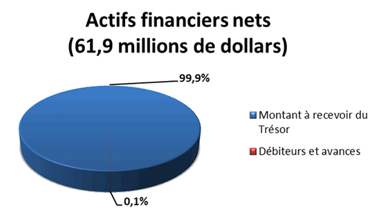 graphique: Actifs financiers nets (61,9 millions de dollars)