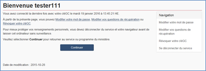 Figure 10 : Page de bienvenue