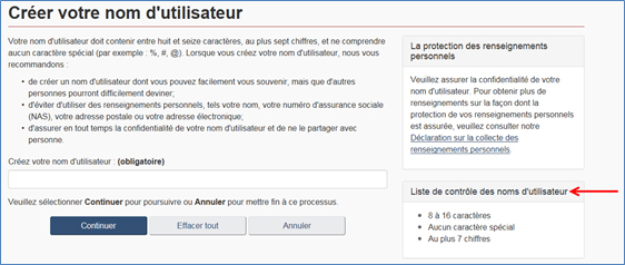 Figure 7 : Nom d'utilisateur
