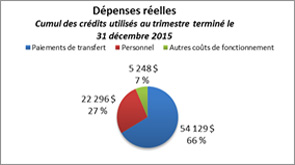 Diagramme à secteurs no 6 : Dépenses réelles pour l'exercice 2015–2016