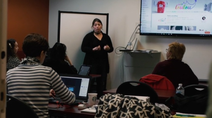 Woman leading a seminar