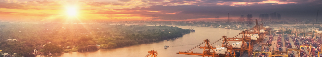 shipyard at sunrise