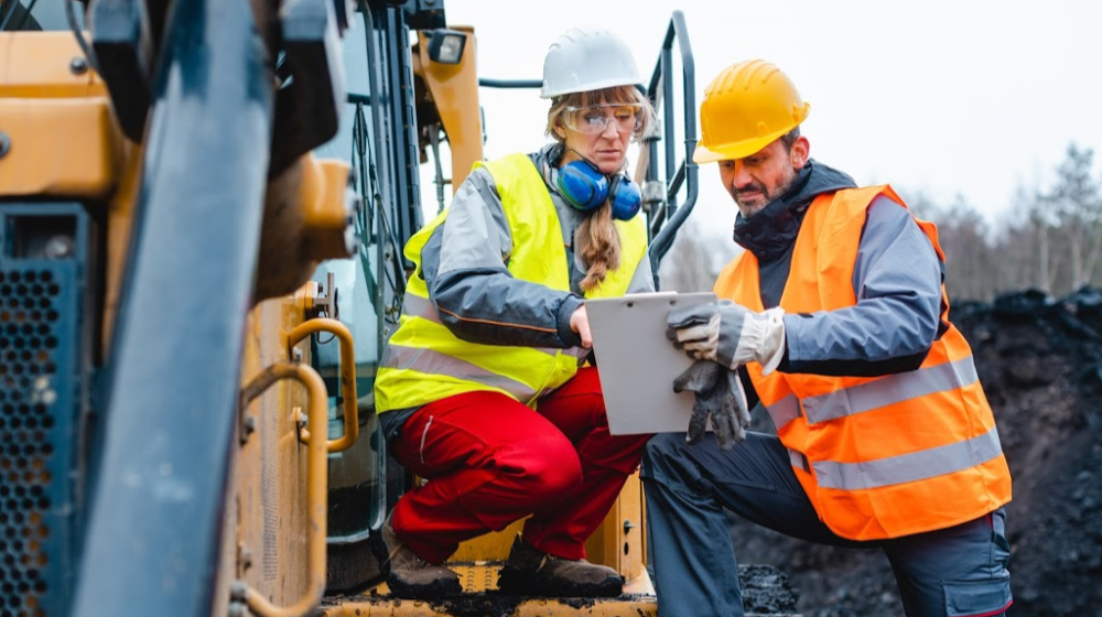 Mining workers on the job