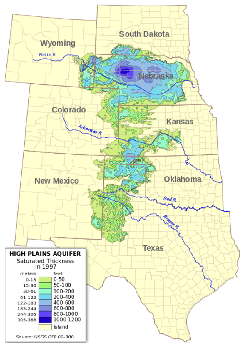 Carte du système aquifère des Grandes Plaines